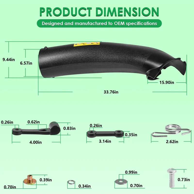 (Black) 592866501 Bagger Attachment Lower Chute for Husqvarna Craftsman 42