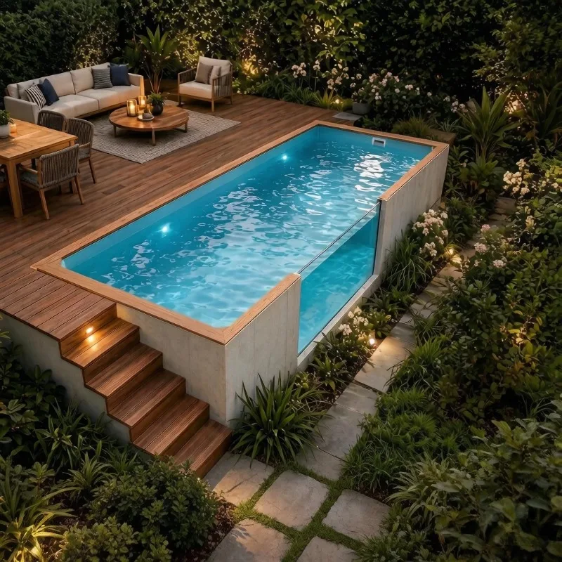 Factory Price Outdoor Hot Tubs Wholesale Garden Backyard Swimming Pool Container Swimming Pool