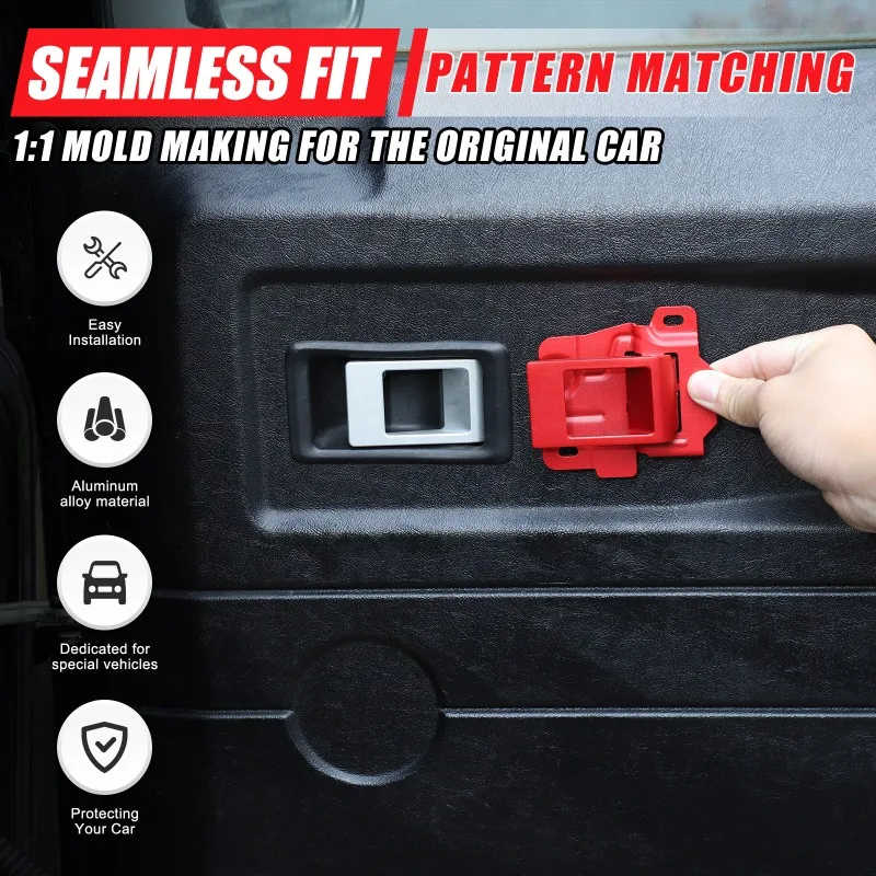 

4pcs For 2004-2018 Land Rover Defender Inward-Opening Door Handles Cover Aluminum Alloy/Carbon Steel Replacement Accessories