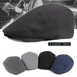 Knitted Golf Hats Simple Solid Color Casual Beret Driving Vintage Men's Flat Cap Outdoor