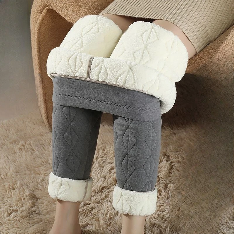 السيدات عالية الخصر سميكة السراويل القطنية الحرير المنزل وفي الهواء الطلق اصطف السراويل الدافئة لخريف وشتاء TT243 #4