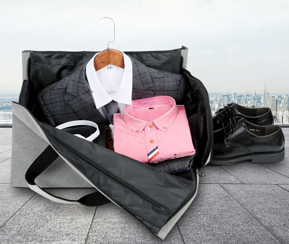 

Многофункциональная мужская дорожная сумка для хранения костюмов, большая вместительная сумка для багажа, мужская водонепроницаемая дорожная спортивная сумка, карман для обуви