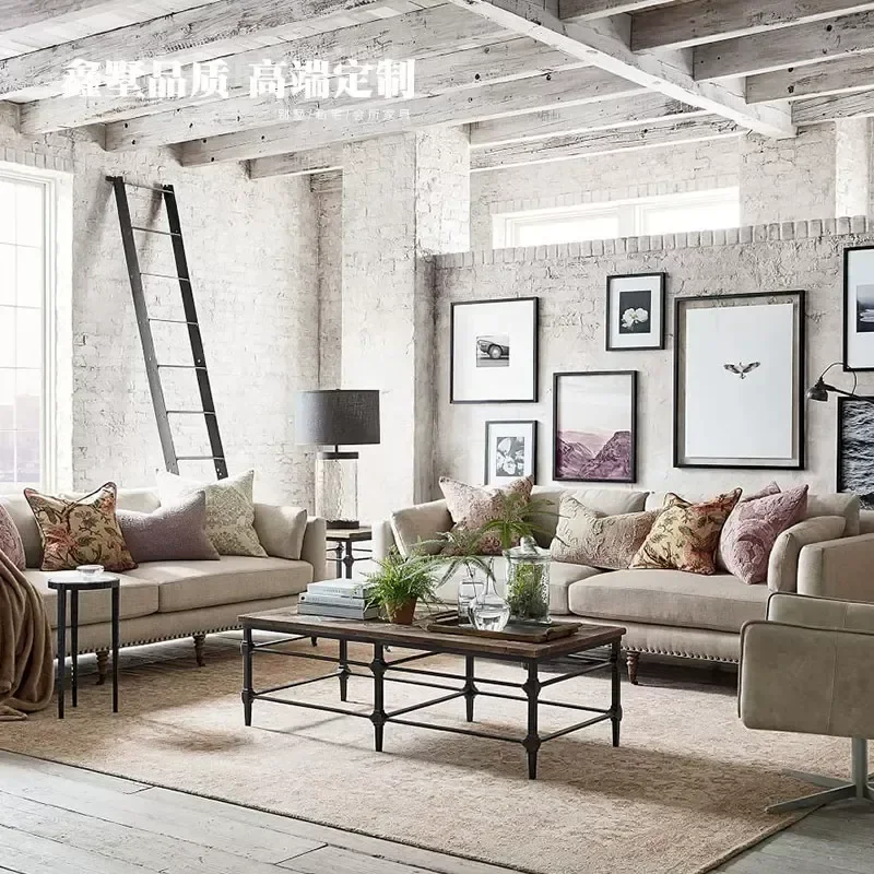 2021 New Living Room Sofa Large Apartment Solid Wood Frame High End Cotton Linen Fabric Home Furniture
