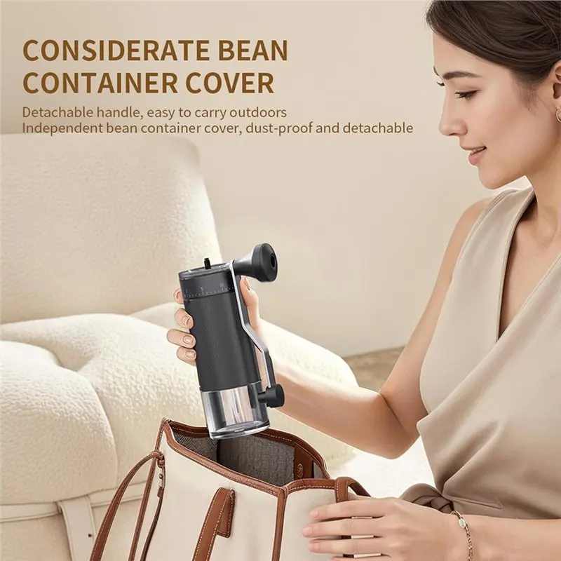 A05G-molinillo de café Manual portátil 40 configuraciones ajustables, molino de café Manual 30G para viajes, Camping, oficina, hogar