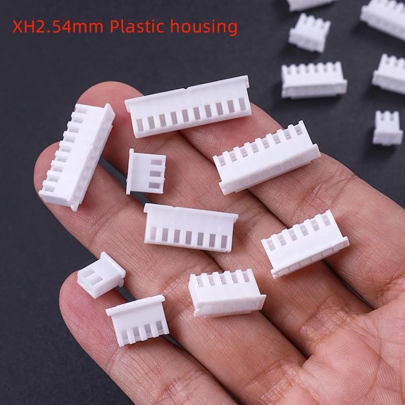 50PCS XH2.54 Female Connector Set 2.54mm Pitch Plastic Shell Housing for PCB Board Various Pin Counts from 2 to 10