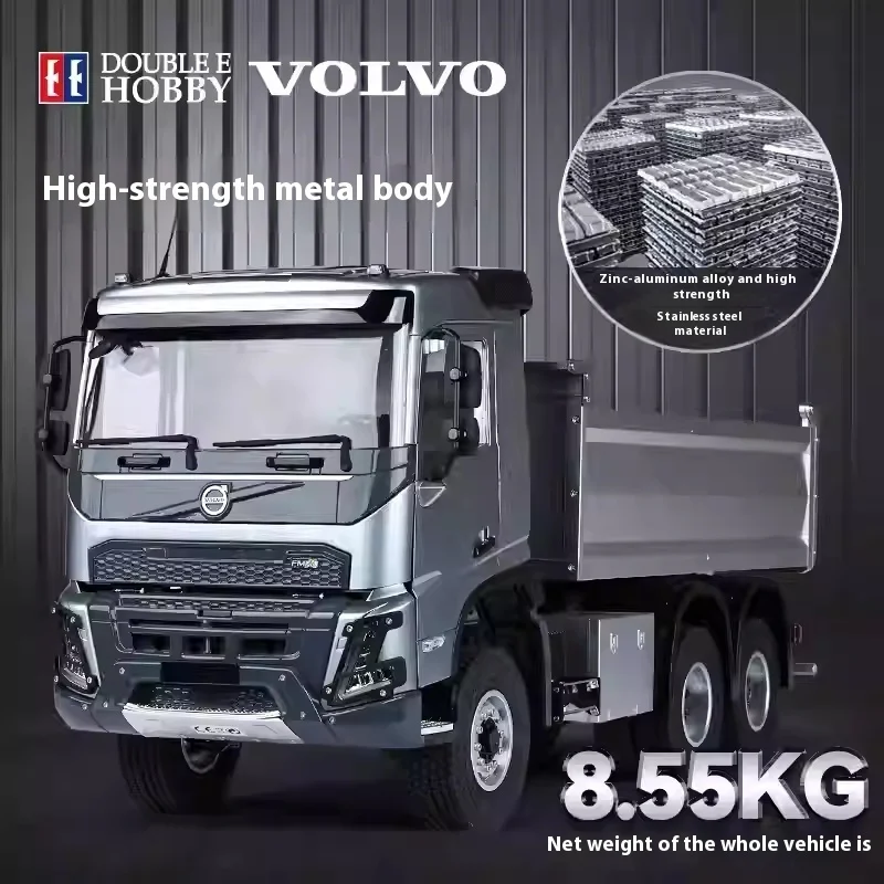 Double Eagle 1/14 Full Scale Simulation E015 Fmx Dump Truck Large Remote Control Electric All Alloy Building Engineering Model T