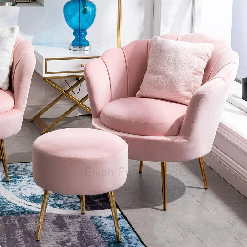 

Modern Pink Living Room Sofa Velvet Bedroom Couch Curved Floor Lazy Luxury Sofa Nordic Poltrone Da Salotto Bedroom Furniture