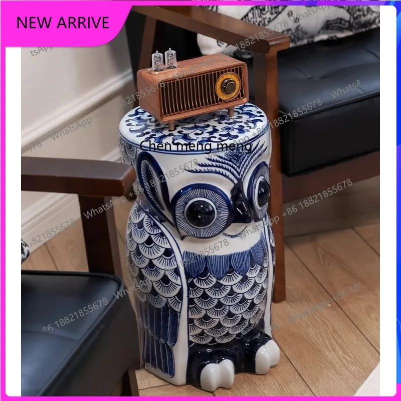 

Home furnishing, multi-purpose embroidery pier cool stool ceramic art small side booth entrance ornament H
