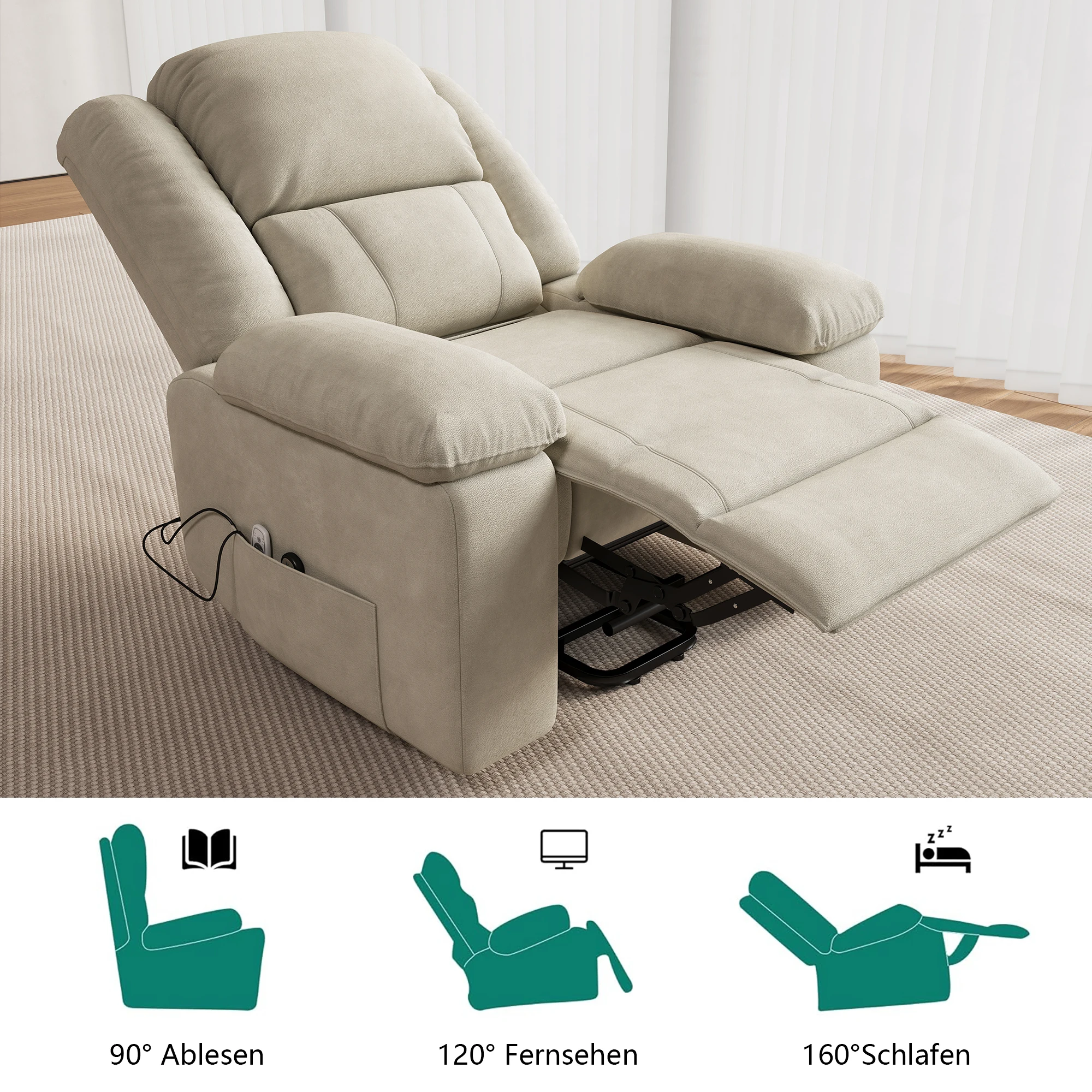 كرسي التدليك الكهربائي من Anajqaqia، نموذج قائم (مع وظيفة التسخين القطني)