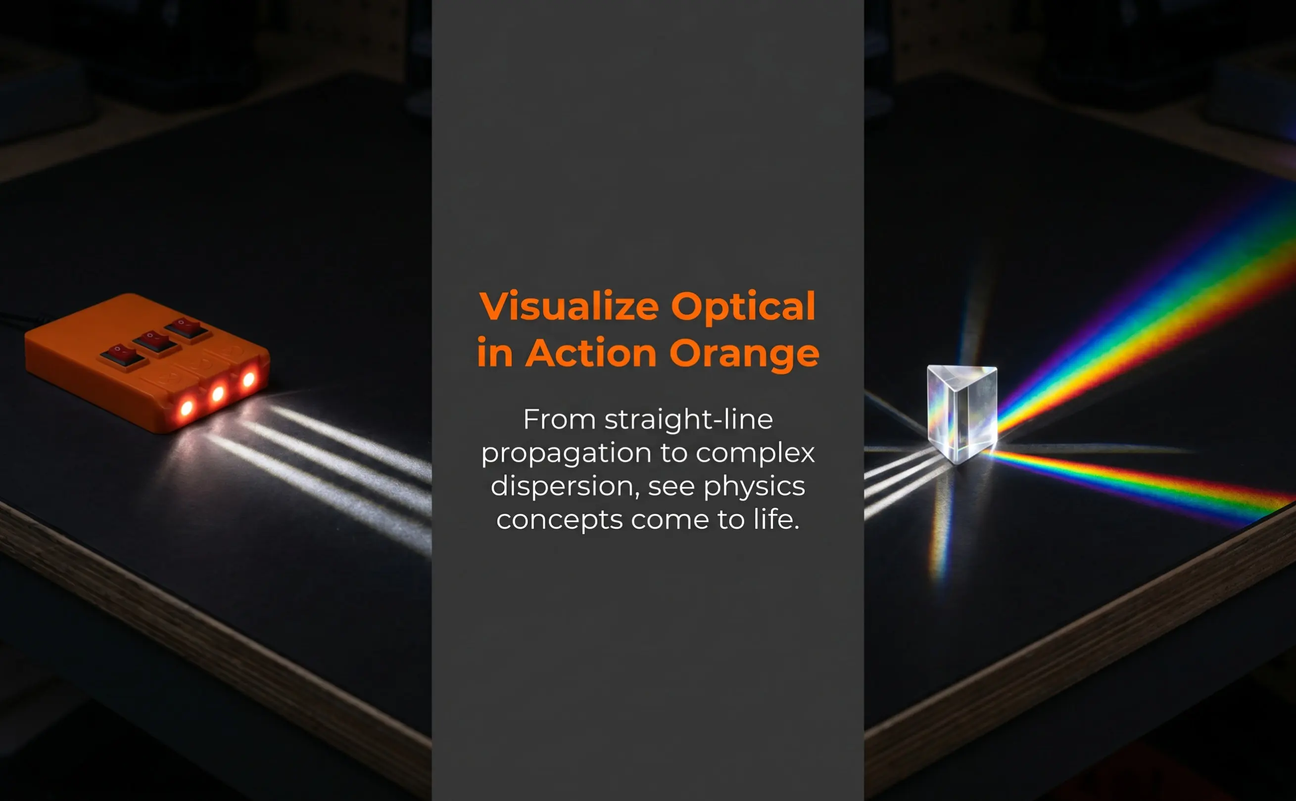 1Set Physics Optical Experiment Kit Refraction Reflection Demonstration Tools Convex Concave Lenses Prism Linear Light Source
