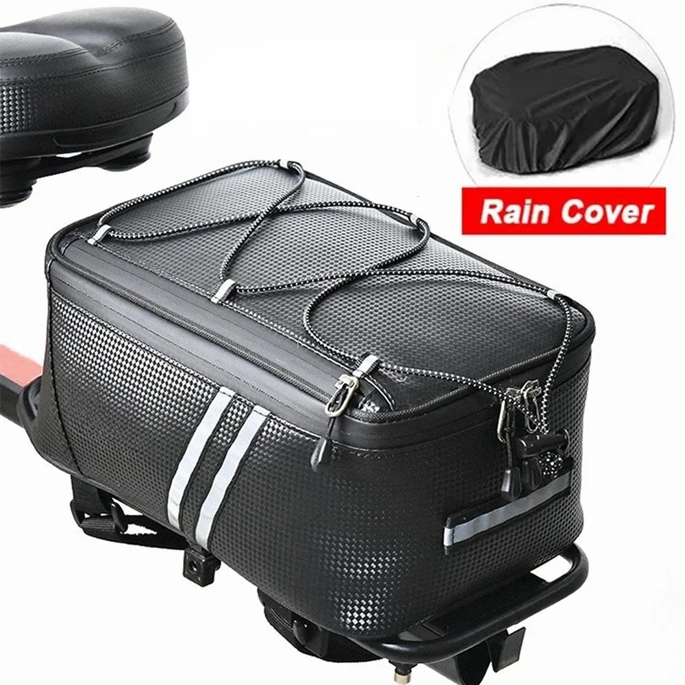 8L Fahrrad-Gepäckträgertasche mit großem Fassungsvermögen, Fahrradtaschen für den Gepäckträger, wasserdichte Fahrrad-Hecktasche, reflektierende Gepäckträgertasche, für Outdoor-Reisen, Pendeln und