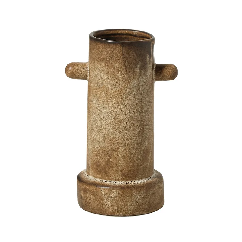

Retro style abstract double nail ceramic dry vase exhibition hall B & B living room decoration cabinet home ornament