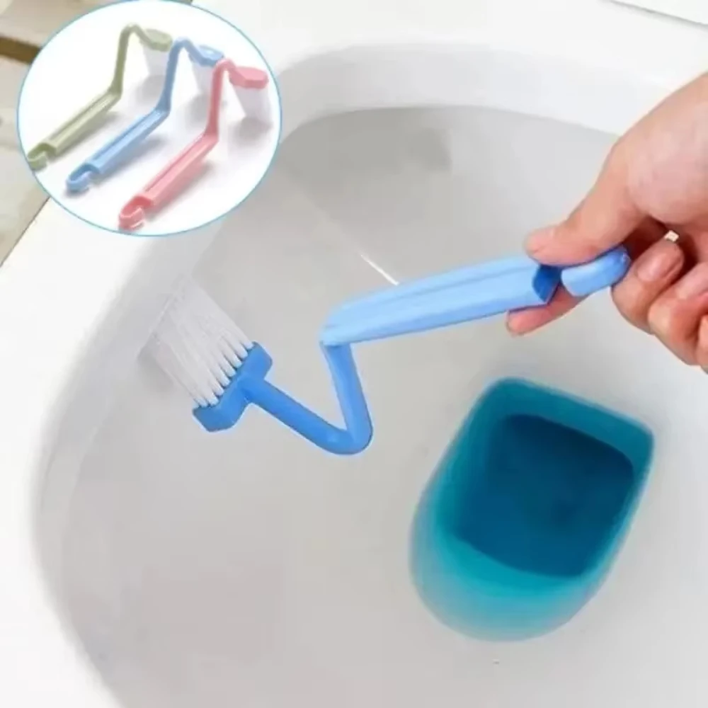 Escova de limpeza curvada para banheiro, cabo longo, ferramentas de limpeza profunda para uso doméstico, acessórios para banheiro, 1/2/3 peças