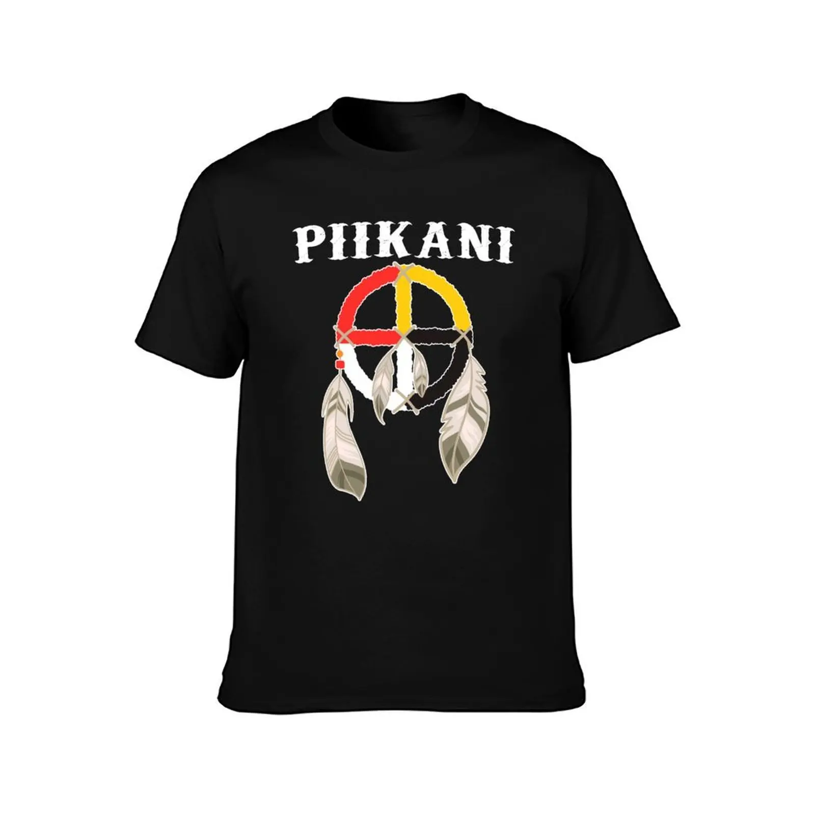 Piikani Blackfeet Tribe Peigan Nation Native Medicine Wheel T-Shirt, Summer Casual Cotton Tee, Oversized Streetwear Tops