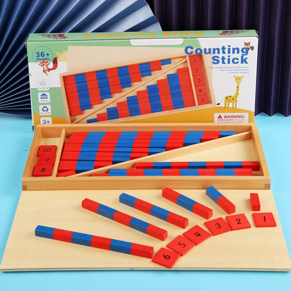 1Set Kids Counting Rods Red Blue Number Stick Educational Math Teaching Aid Early Learning Arithmetic Tool Kindergarten Use