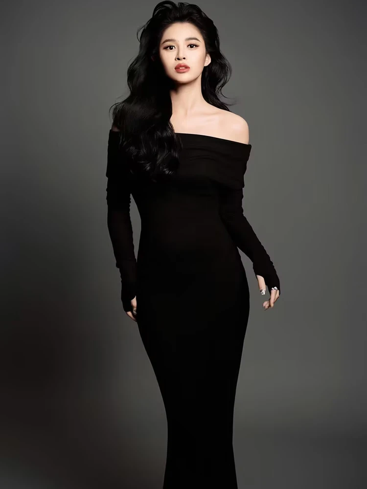 

New Black Theme Photography Clothing Elegant Atmosphere Lazy Style Simple Portrait Art Photo Photography Costume Summer 2025