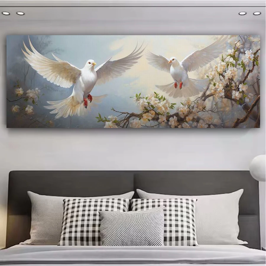 

Большая картина-мозаика «Белая голубка» для взрослых, алмазная вышивка, полная выкладка, DIY, ручная работа, животные, птицы