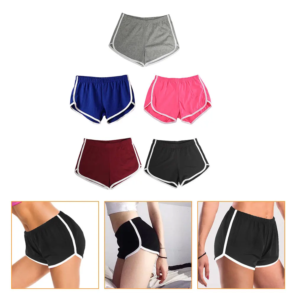 Women Yoga Shorts Elastic Waist Stretch Fitness Sports Beach Casual Lounge Pajama Bottoms Multicolor