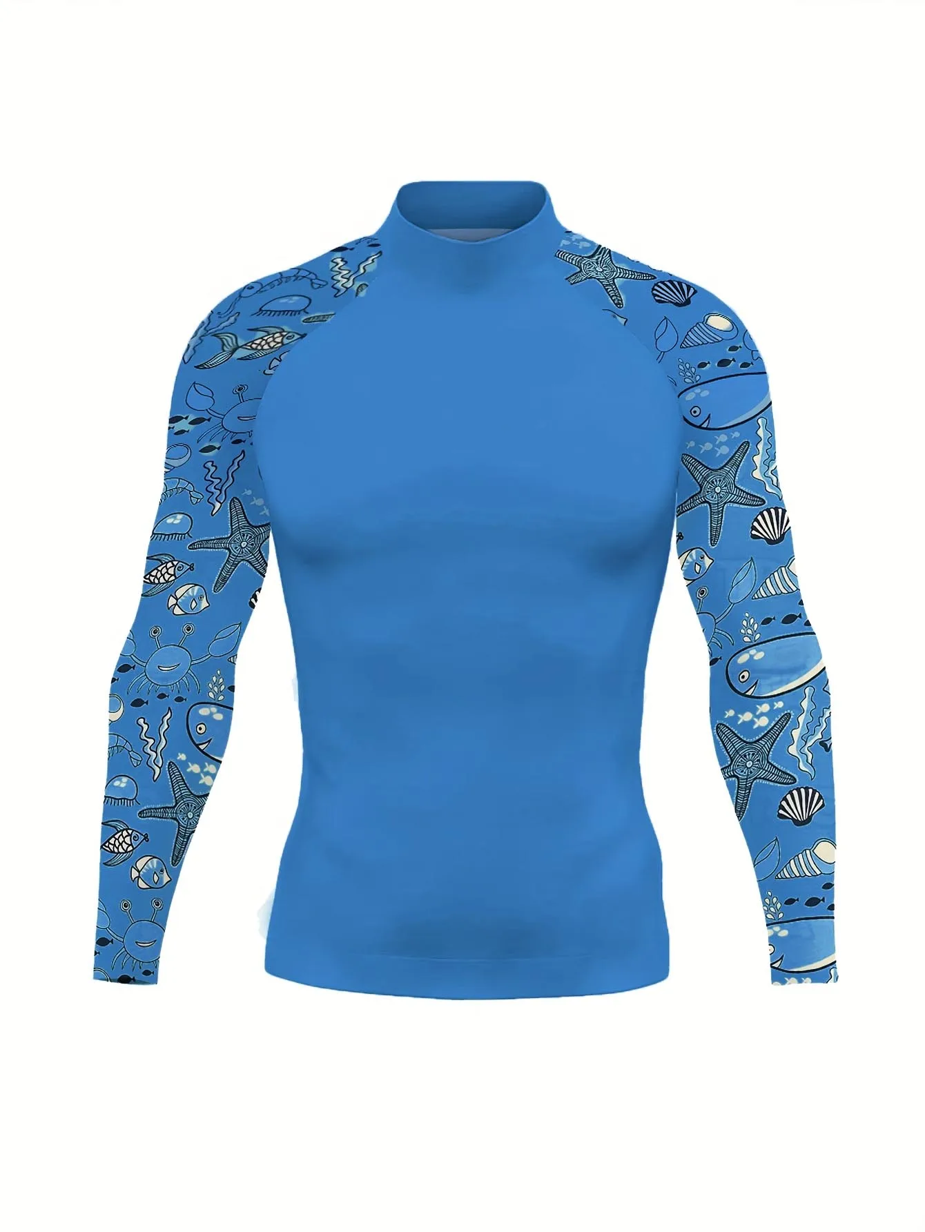 قمصان ركوب الأمواج والسباحة والغوص تي شيرت ضيق للرجال بأكمام طويلة ملابس سباحة للحماية من الأشعة فوق البنفسجية ملابس ركوب الأمواج #4