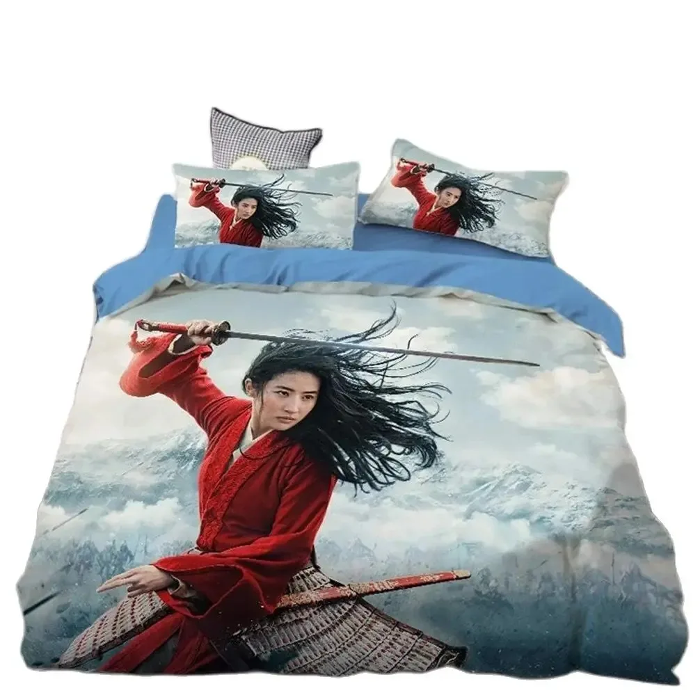 Disney  Mulan home bedding set bed cover duvet sets 3-piece Birthday Gift  for children and adults