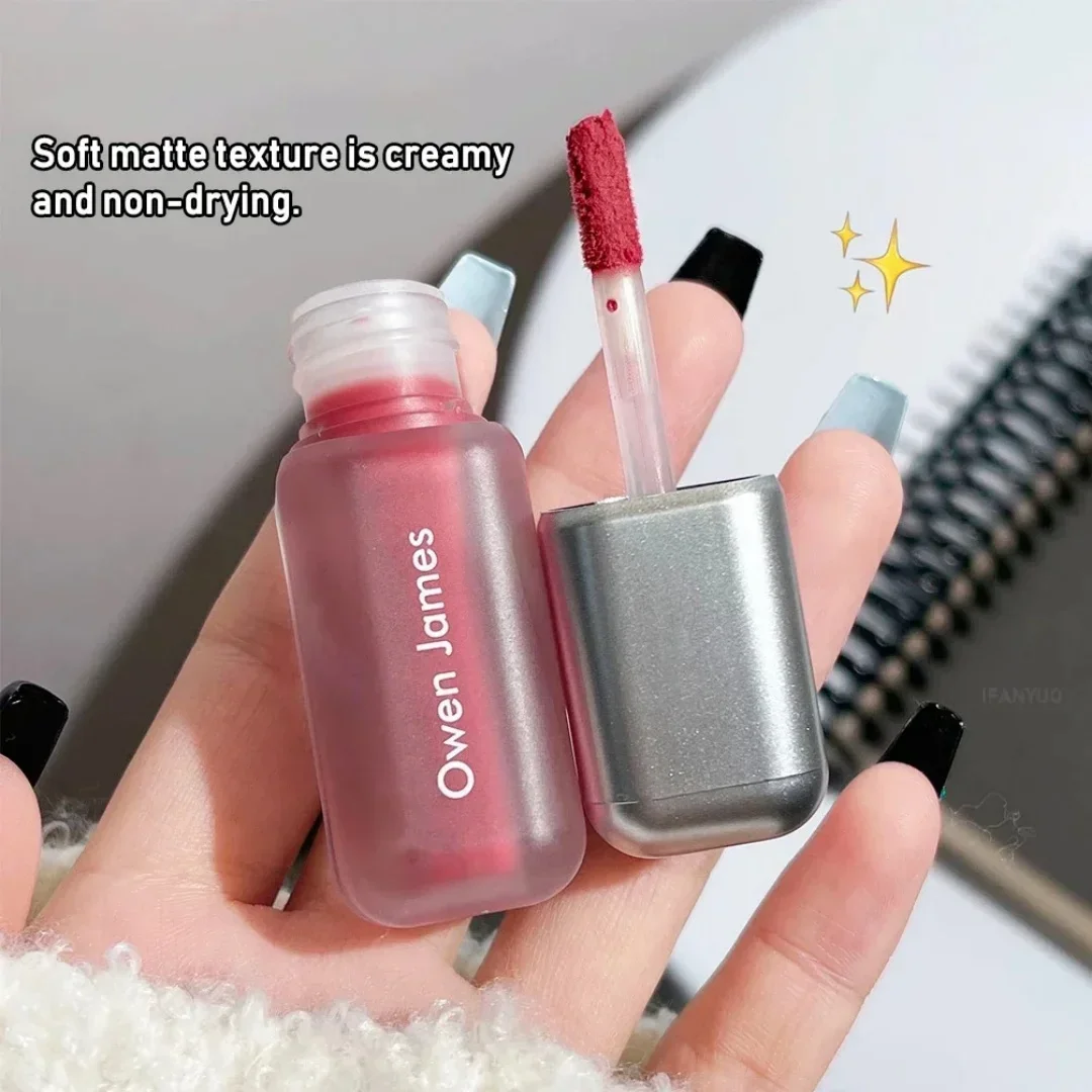 ลิปสติก 6 สี สีพีชชมพู ลิปกลอสเนื้อแมทกำมะหยี่ ติดทนนาน กันน้ำ สำหรับผู้หญิง ลิปทินท์เซ็กซี่ เครื่องสำอางเกาหลี