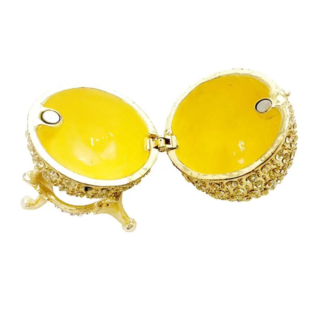 

Эмалированная шкатулка для драгоценностей в стиле яйца, органайзер для хранения, чехол для безделушек из цинкового сплава для свадебного подарка и подарка