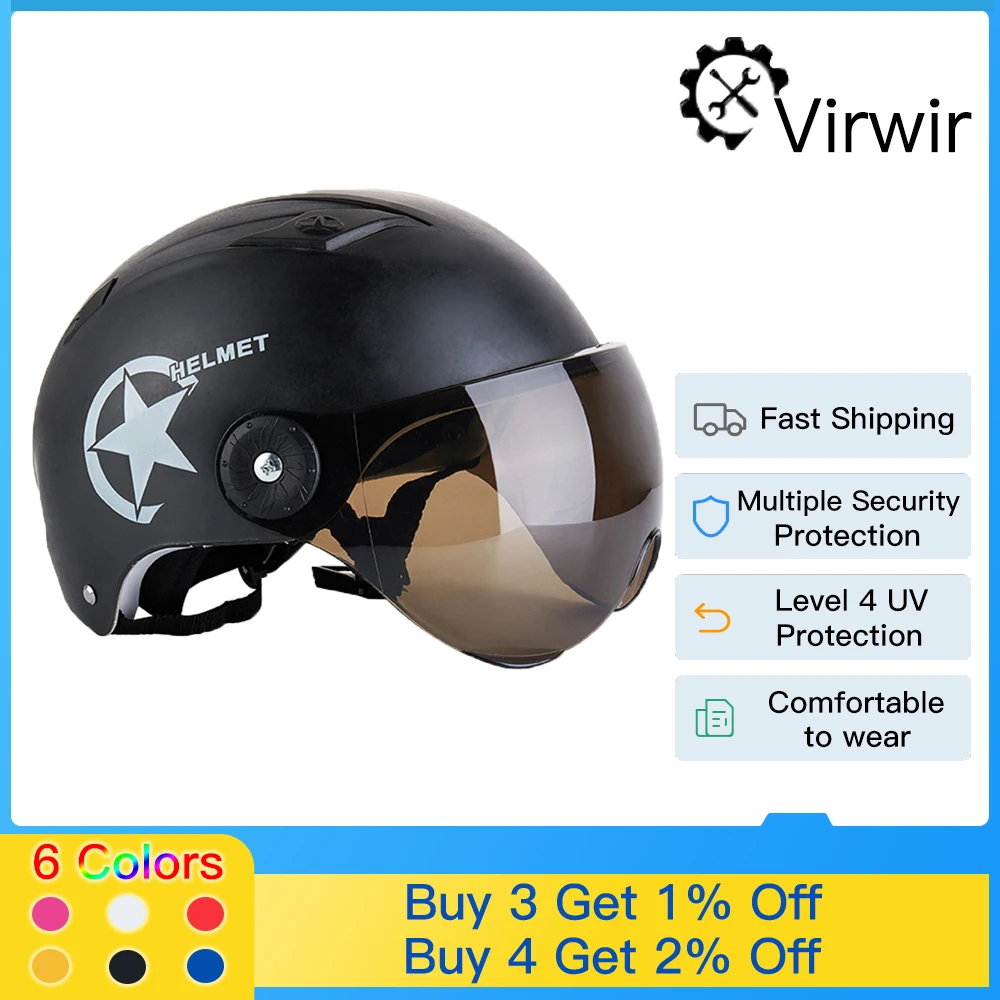 

Motorcycle Helmet Bicycle Sunscreen Helmet Scooter Helmet Can Flip Up Protection Mirror Suitable For Scooters Electric Car Bike