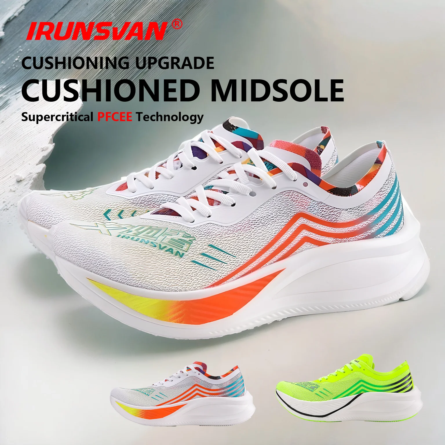 

IRUNSVAN Running Shoes for Men and Women Racing Marathon Stable Rebound Shock-absorbing Training Sneakers