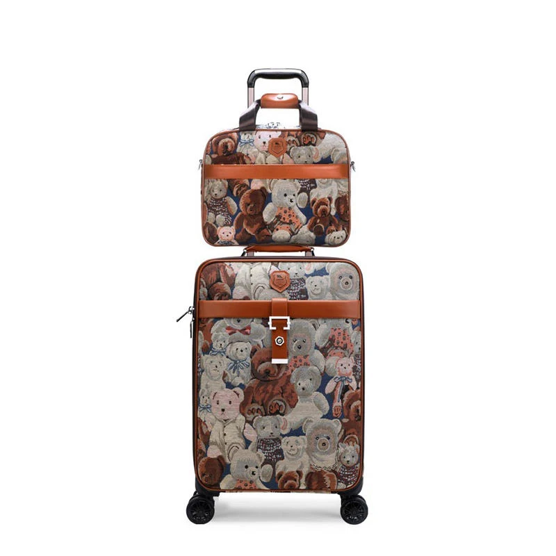 New Oxford durable thickened travel suitcase with handbag canvas women's 20 inch carry on travel luggage boarding men's suitcase