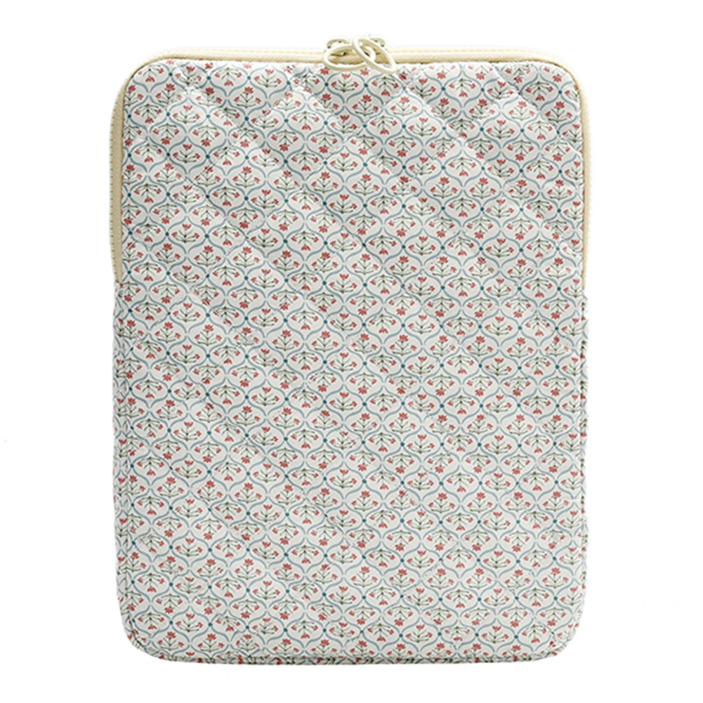 Quilted Notebook Case Flower Printed Laptop Sleeve Protective Cute Computer Sleeve for 11-15 Inch Laptop Tablet