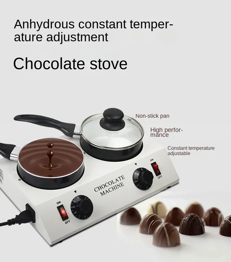 Pote de fusão de chocolate duplo com controle de temperatura, manteiga artesanal e aquecimento, 110V, 220V