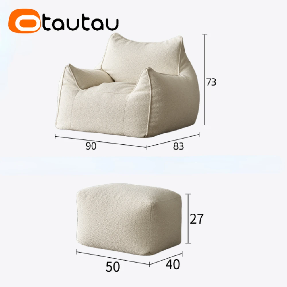 OTAUTAU Bean Bag Sofa Pouf Cover Without Filler Outdoor Waterproof Puff Ottoman Salon Armchair Camping Garden Beach Couch SF114