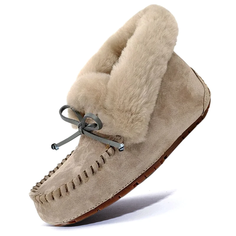 

Женские туфли на плоской подошве из 100% натуральной кожи, зимние теплые нескользящие зимние туфли на подкладке из натурального меха, модная женская непромокаемая обувь