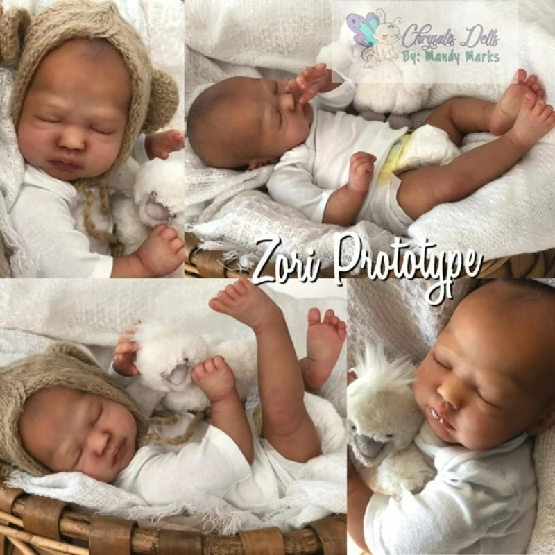 16Inch Reborn Doll Kit Zori Soft Touch Unpainted Reborn Doll Parts With Cloth Body DIY Blank Unfinished Doll Accessories