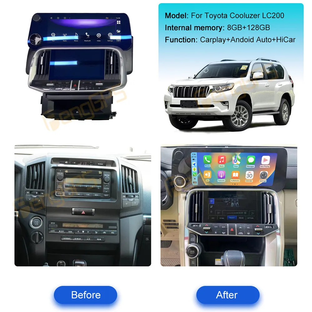 8+128GB Android12  For Toyota Land Cruiser 2022 LC300 to LX600 GPS Navigation Car Multimedia Function Auto Radio Stere Video