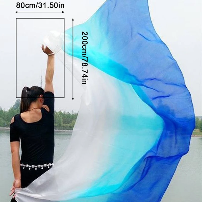 Belly Dance Scarf Veils Shawls Women Light Hand Thrown Scarf Shawl Gradient Imitation Silk Veil Dance Performance Party Diy Girl