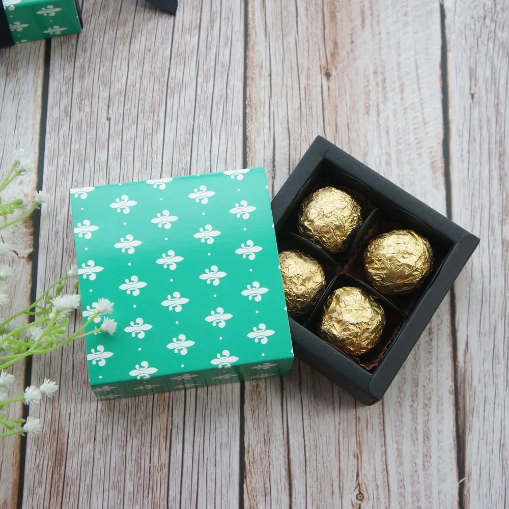 9*9*3.5CM pure red blue color 10 set Chocolate Paper Box as valentine\'s day Christmas Birthday Party wedding Gifts Packing use