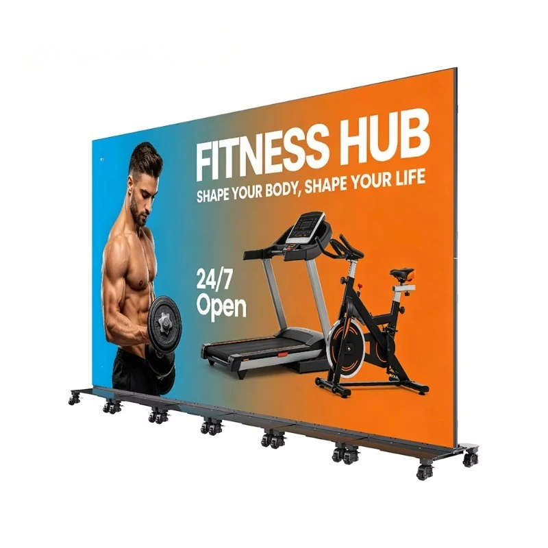 Canbest COB P0.9 Movable LED Poster Display Screen 4K Foldable Indoor 1200cd Ultra Thin Pantalla Led for Luxury Retail Store