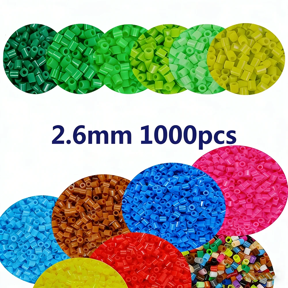 

Набор бусин Perler 2,6 мм, 1000 шт., для рукоделия, термомозаики, с досками-основами и инструментами для создания украшений и декора дома