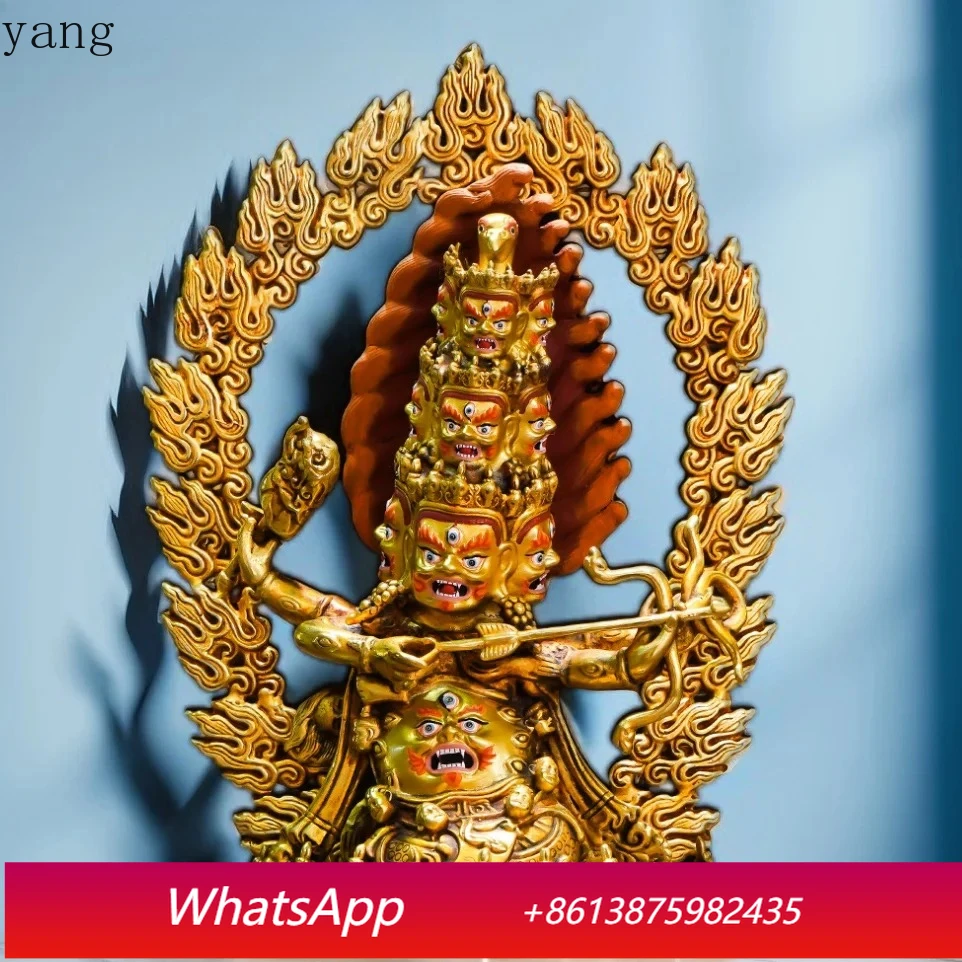 CX Copper gilding carving Rahula buddha statue Tibet buddhism Nyingma Dharma God sculpture Large size,24cm