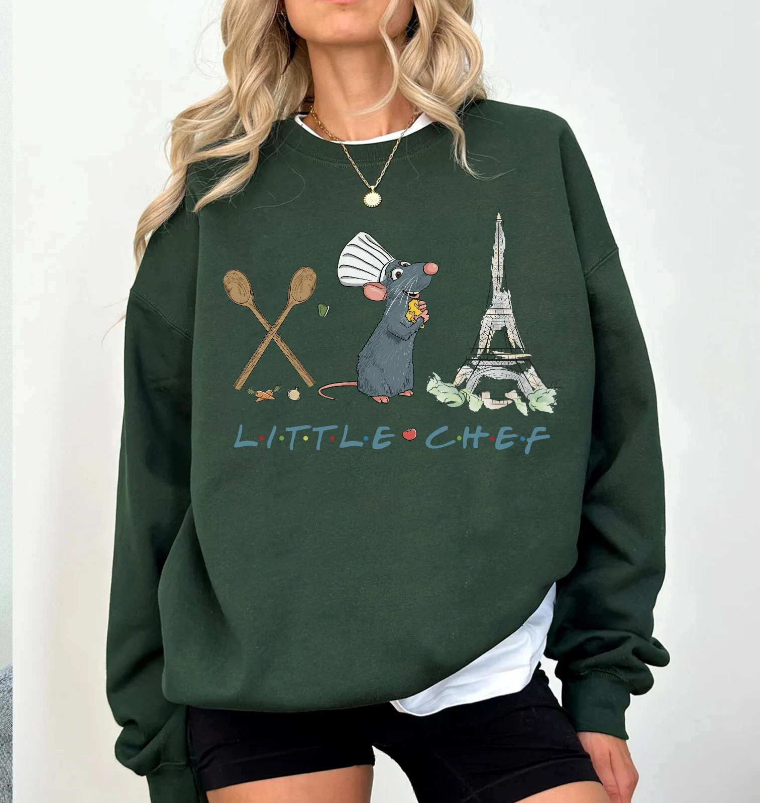 Disney ratatouille mickey mouse chef qualquer pessoa pode cozinhar unisex tripulação pescoço moletom de algodão outono/inverno nova temporada pulôver