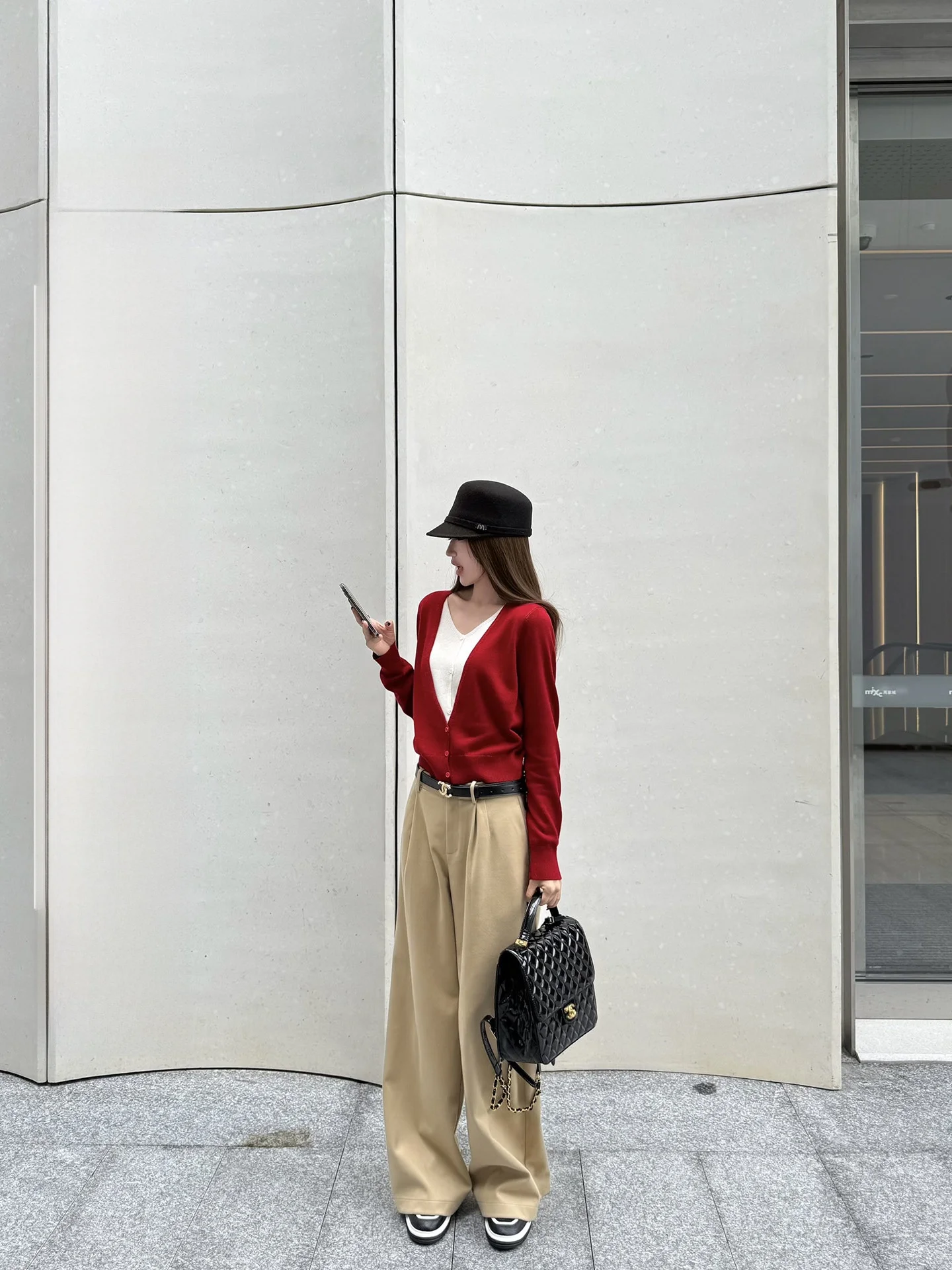 

Кардиган Xue Qi Qian Myes, осенне-зимний, повседневный, с эффектом двухслойности, длинный, с V-образным вырезом, вязаный топ, новогодняя тематика