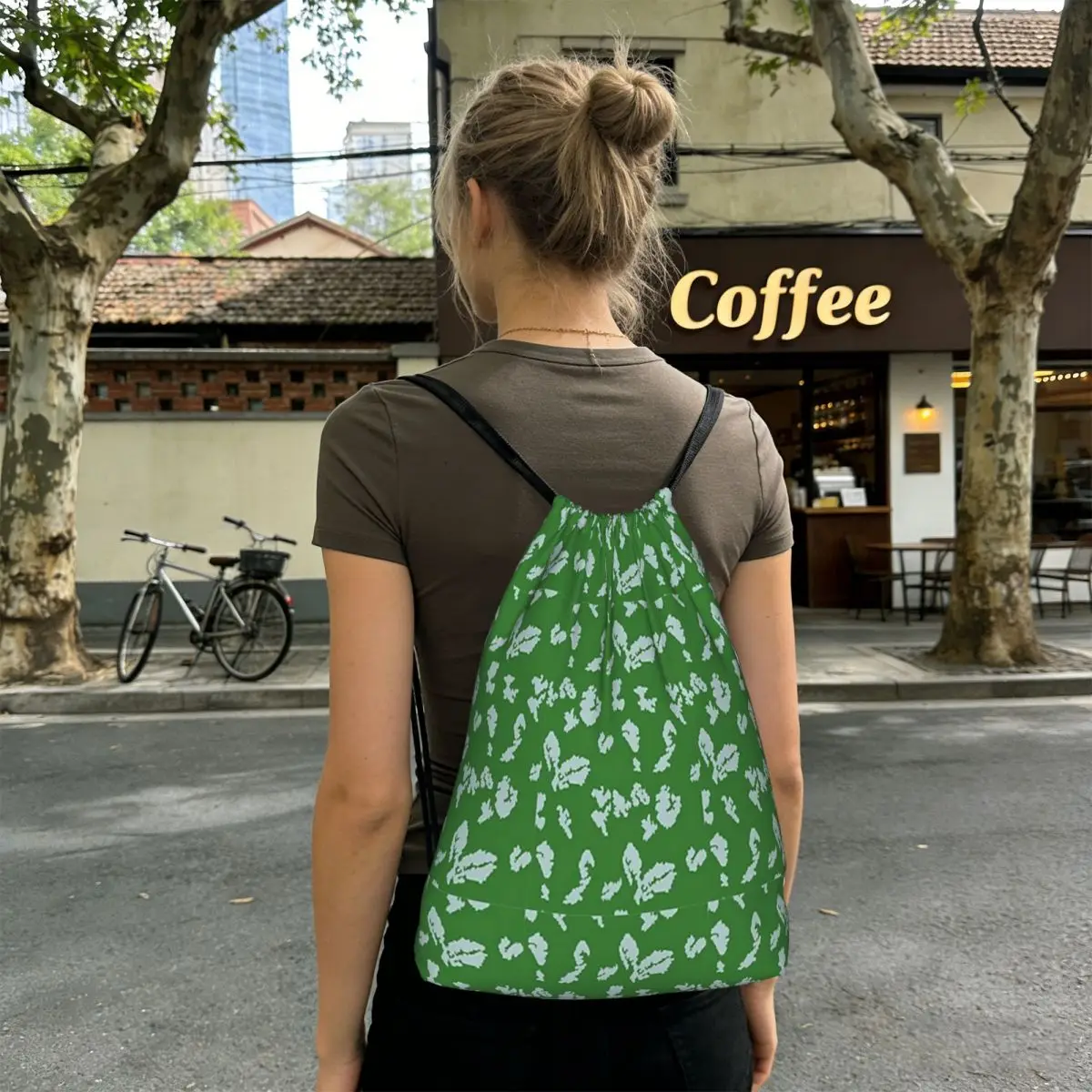 

Russian Woodland Camouflage Backpacks Portable Drawstring Bags Sports Bag Book Bags for Man Woman School