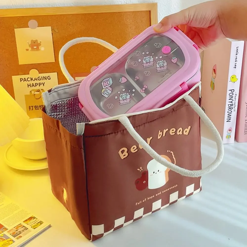 أكياس الغداء الحرارية المحمولة اللطيفة الكرتون متعددة الأغراض صندوق الغداء حمل حقيبة كبيرة تخزين المواد الغذائية أكياس النساء فتاة الاطفال
