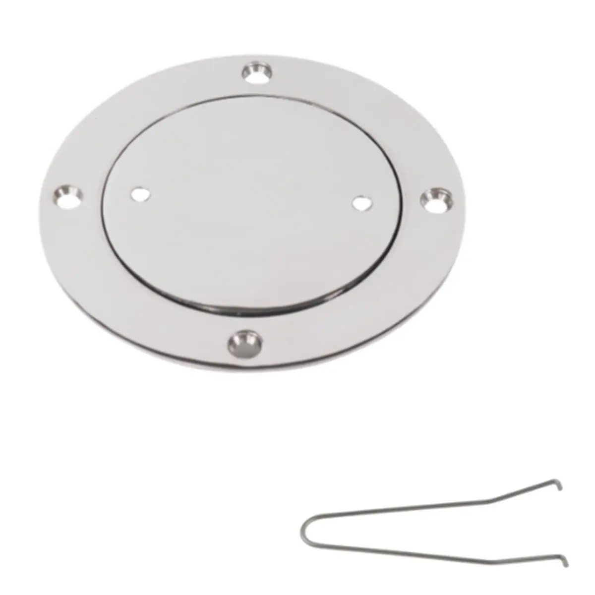 316 Stainless Steel 4inch Deck Cover Plate with Hole Key for Yacht Marine Hardwares