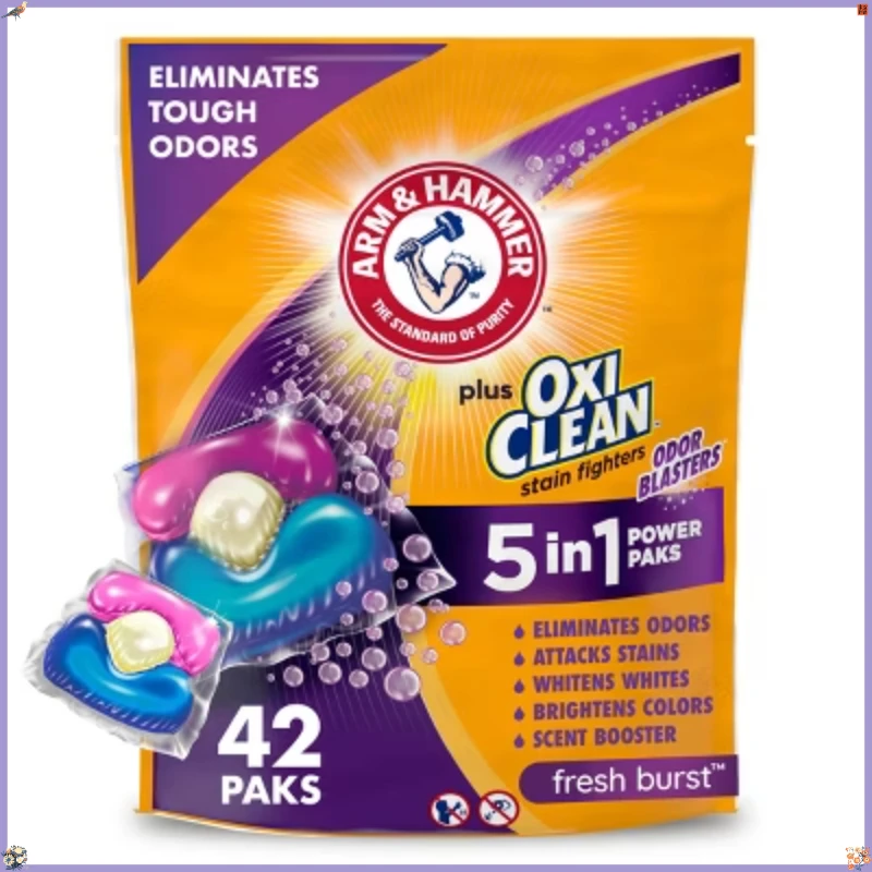 

Arm & Hammer Plus Oxi Clean Odor Blasters HE Laundry Detergent Pods 160 Pacs - 208 fl oz: Resealable Bag, 42 Uses