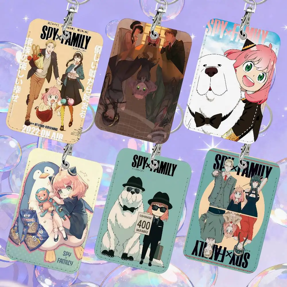 

Держатель для карт Spy X Family 1, кожаный ящик для хранения карт, брелок для ключей, держатель для бирки доступа, держатель для удостоверения личности, брелок для ключей