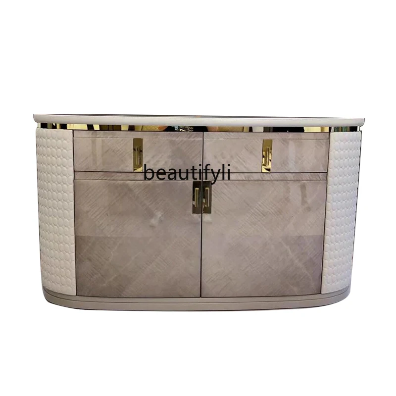 

Light luxury paint dining side cabinet Modern simple living room decorative cabinet Storage locker furniture