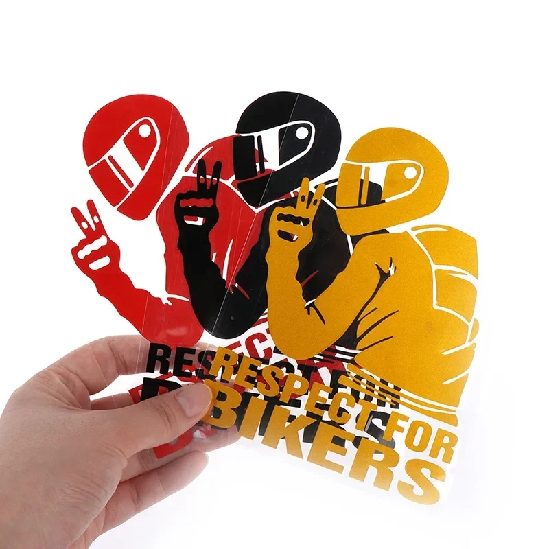 

Colorful Motorcycle Reflector Sticker Decal Waterproof Reflective Sticker Motorcycle Car Respect for Bikers Vinyl 3D Sticker