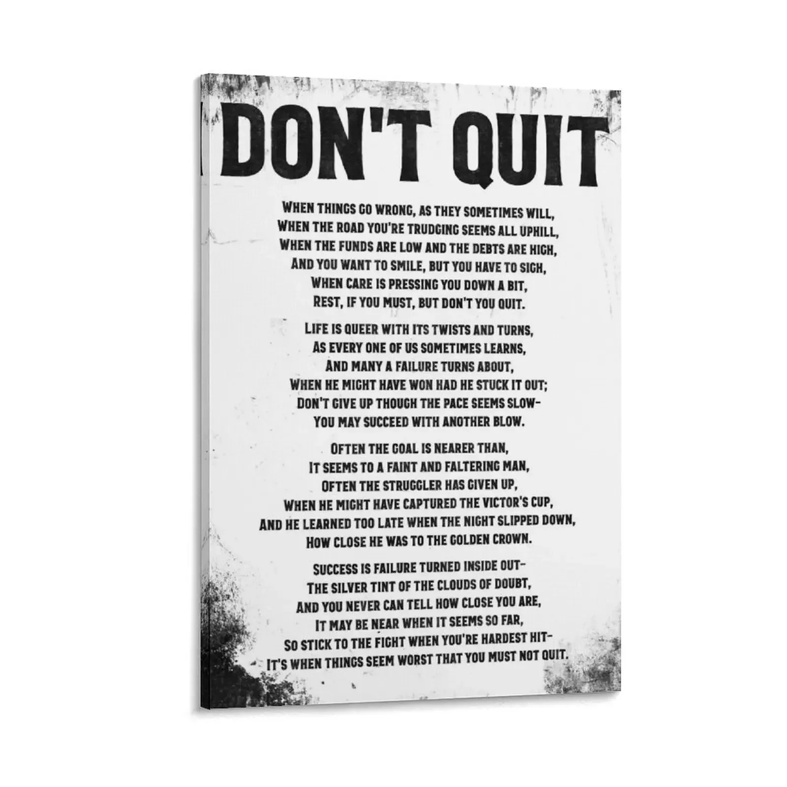 

Don't Quit Poem Powerful Motivational Canvas Painting korean room decor posters for room wall decoration room decors aesthetic